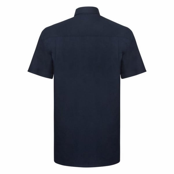 Russell Collection Mens Short Sleeve Easy Care Oxford Shirt