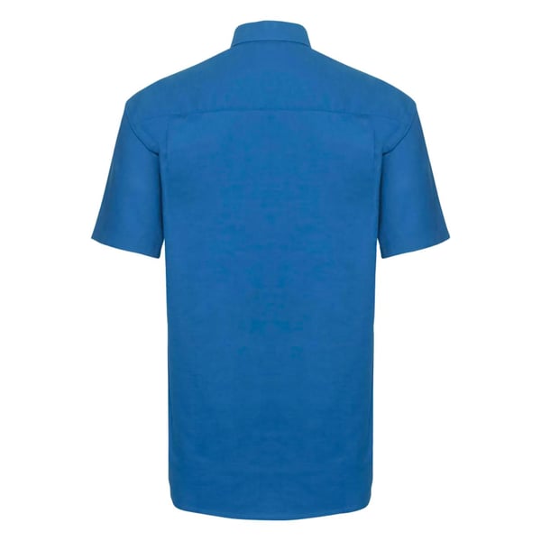 Russell Collection Mens Short Sleeve Easy Care Oxford Shirt