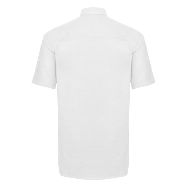 Russell Collection Mens Short Sleeve Easy Care Oxford Shirt