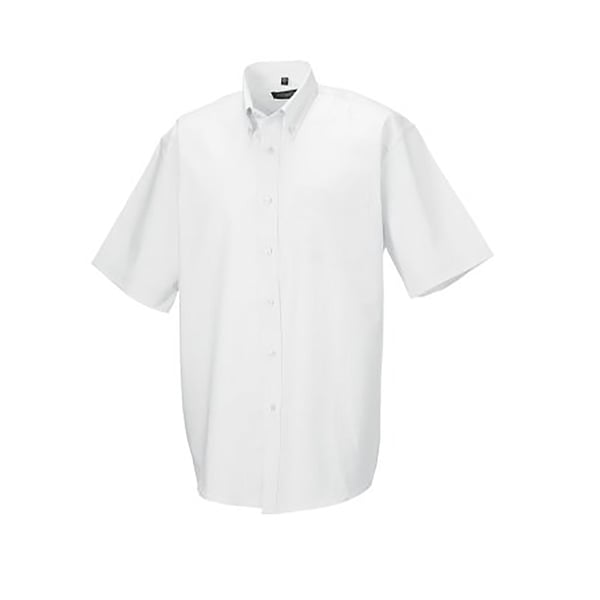 Russell Collection Mens Short Sleeve Easy Care Oxford Shirt
