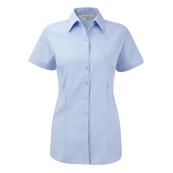 Russell Womens/ladies Herringbone Short Sleeve Work Shirt