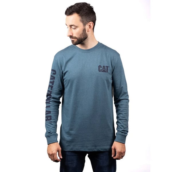 Caterpillar Mens Trademark Banner Long-Sleeved T-Shirt