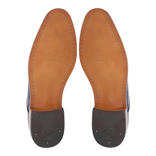 Base London Mens Script Washed Leather Oxford Shoes
