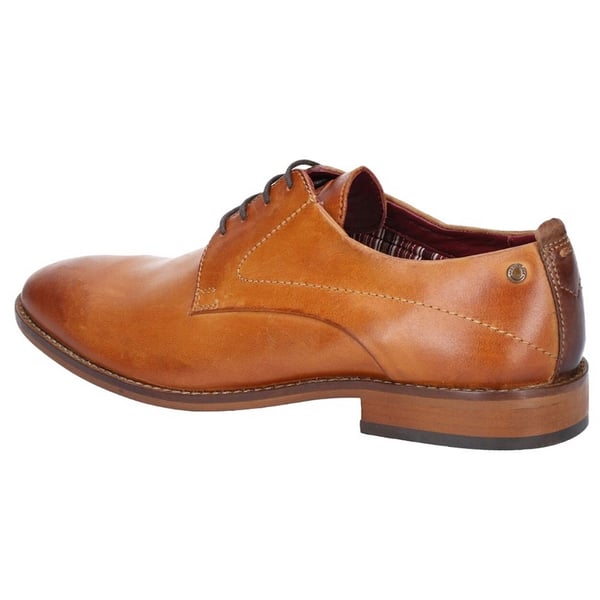 Base London Mens Script Washed Leather Oxford Shoes