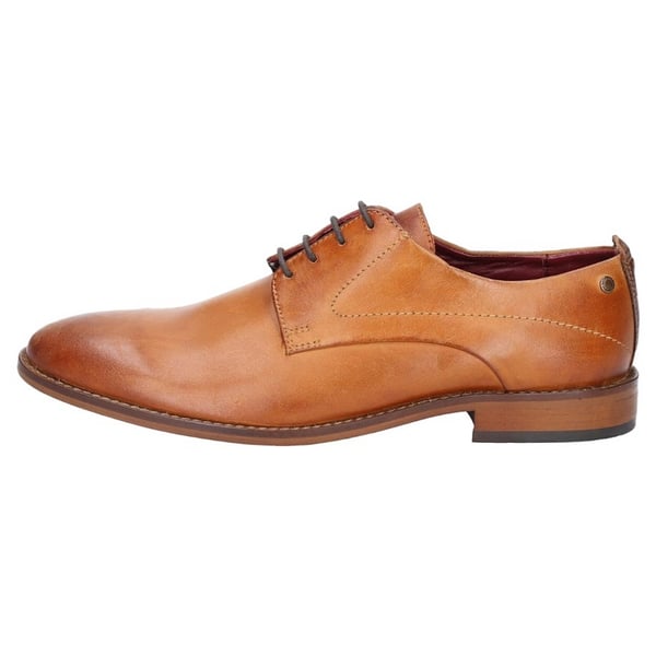 Base London Mens Script Washed Leather Oxford Shoes