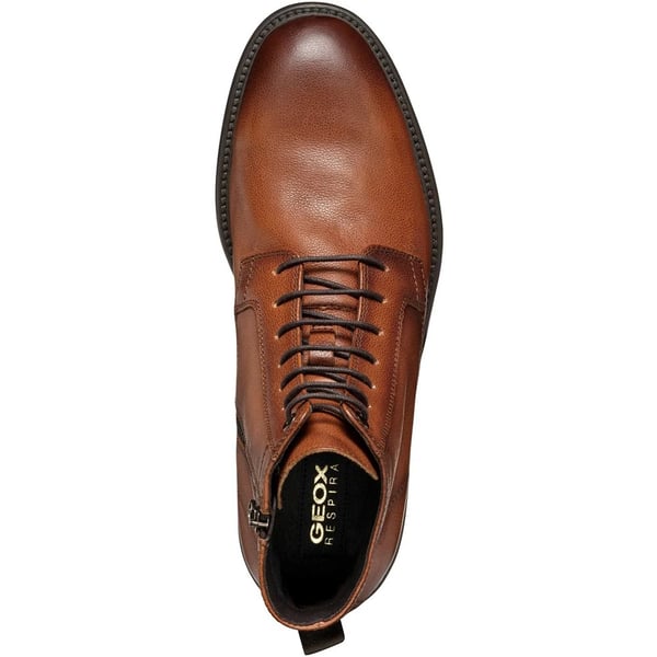 Geox Mens Tiberio Patent Leather Ankle Lace Up Boots