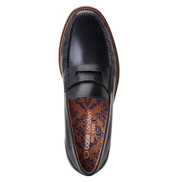 Base London Mens Garfield Leather Penny Loafers