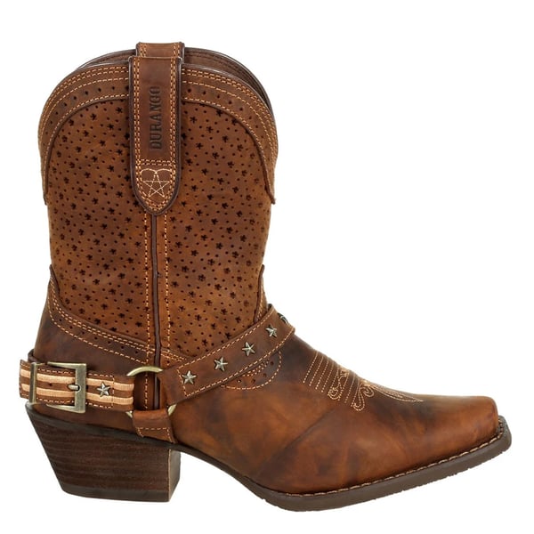 Durango Womens/Ladies Crush Full Grain Leather Shortie Cowboy Boots