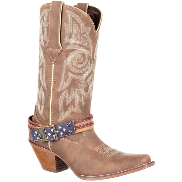 Durango Womens/Ladies Crush Flag Leather Strap Cowboy Boots