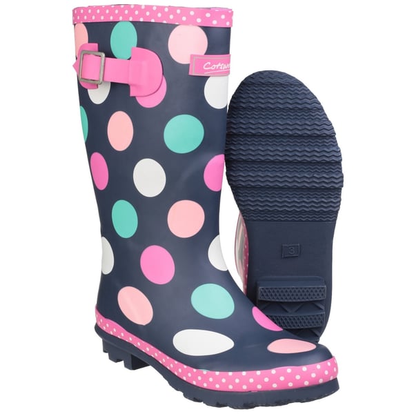 Cotswold Childrens Girls Dotty Spotted Wellington Boots