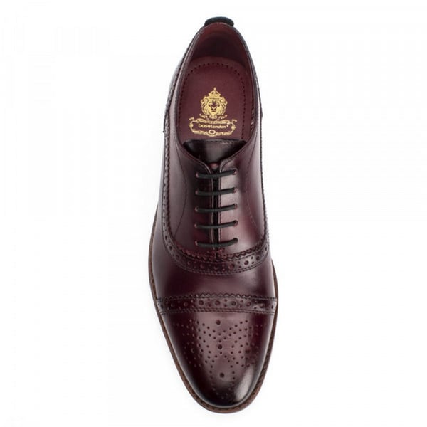 Base London Mens Cast Washed Lace Up Leather Brogue Shoe
