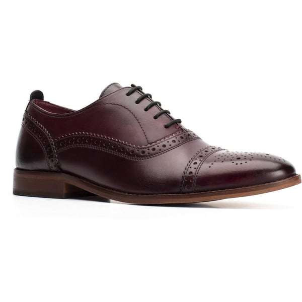 Base London Miesten Cast Washed Nauhalliset Nahkaiset Brogue-kengät