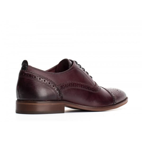 Base London Mens Cast Washed Lace Up Leather Brogue Shoe