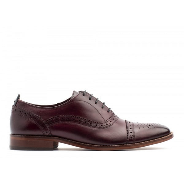 Base London Mens Cast Washed Lace Up Leather Brogue Shoe