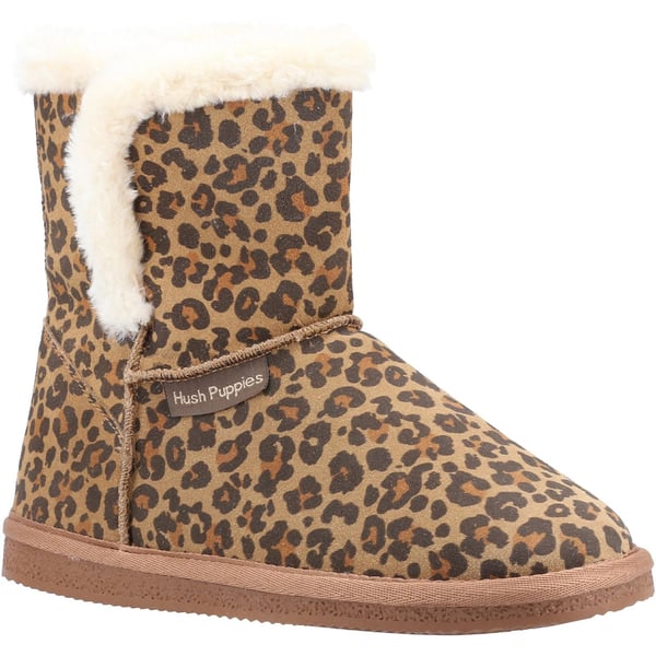 Hush Puppies Kvinder/Damer Ashleigh Leopard Print Suede Slipper Boots