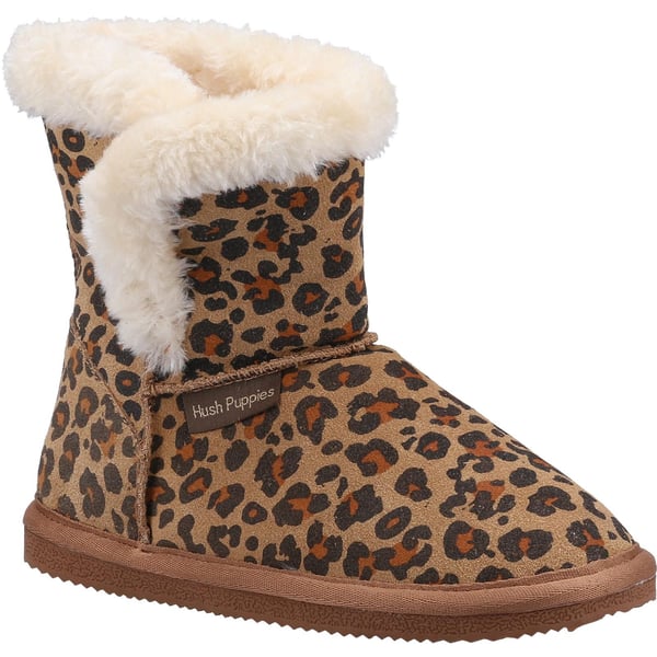 Hush Puppies Piger Ashlynn Leopard Print Suede Tøfler