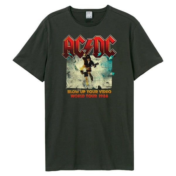 Amplified Unisex voksen T-shirt til voksen med en AC/DC-transparent video til at sprænge din video i luften