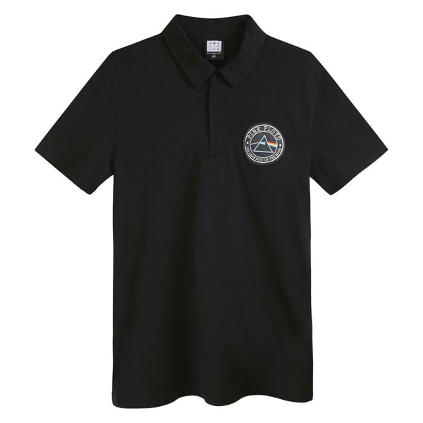 Amplified Mens Washed Slub Pink Floyd Polo Shirt