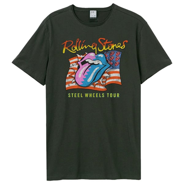 Amplified Unisex Adult Steel Wheels The Rolling Stones T-Shirt