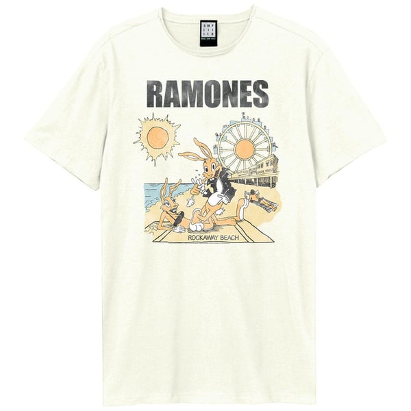 Amplified Unisex Adult Rockaway Beach Ramones T-Shirt