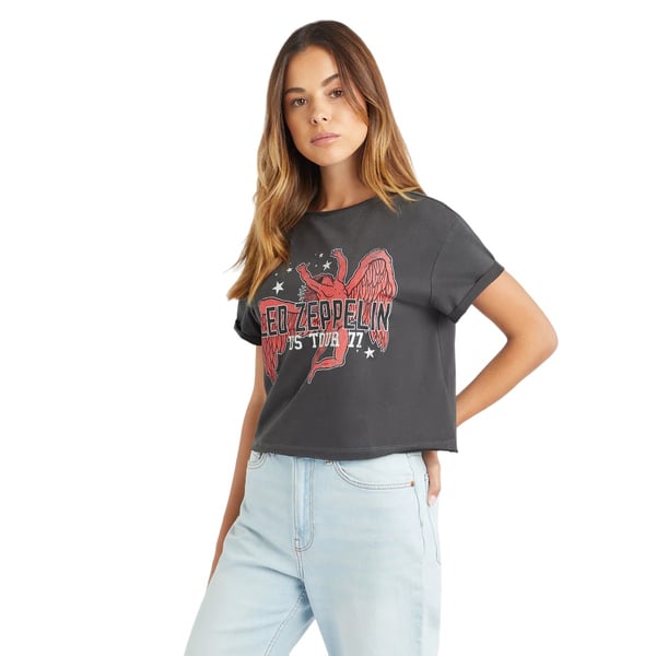 Amplified Womens/Ladies Icarus US 77 Tour Led Zeppelin Crop Top