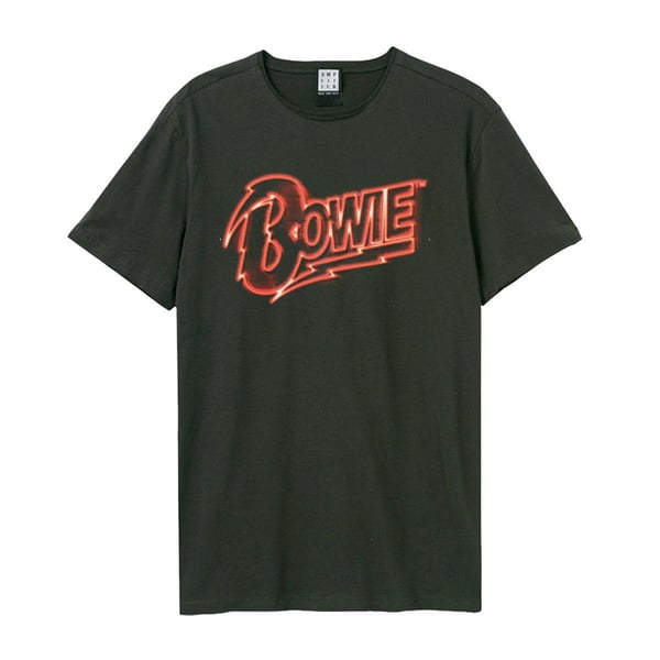 Amplified Unisex Adult Neon Sign David Bowie T-Shirt