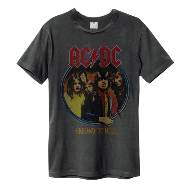 Amplified Unisex Adult Highway To Hell AC/DC Vintage T-Shirt