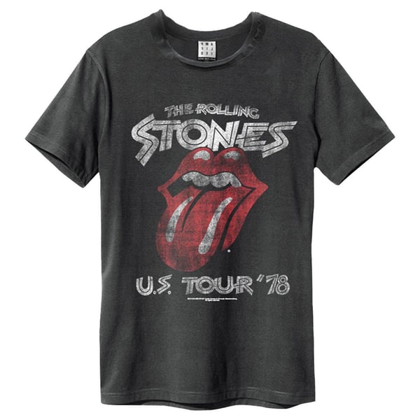 Amplified Unisex Adult US Tour 78 The Rolling Stones T-Shirt