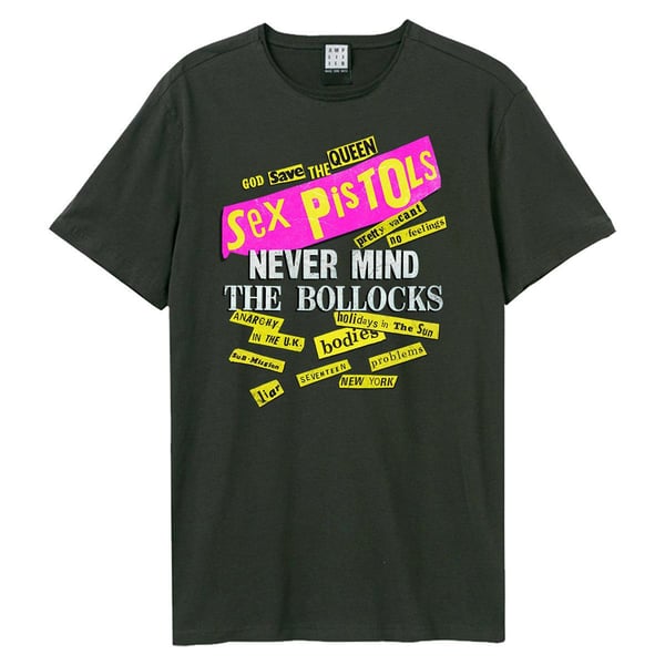 Amplified Unisex Adult Nevermind Stickies Sex Pistols T-Shirt