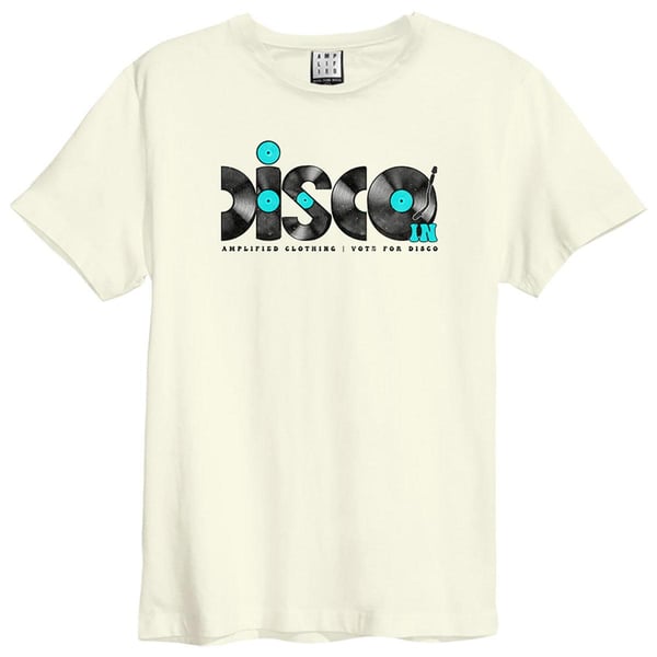 Amplified Unisex Adult Disco Discs Vintage T-Shirt