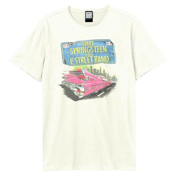 Amplified Unisex Adult Pink Cadi Bruce Springsteen T-Shirt