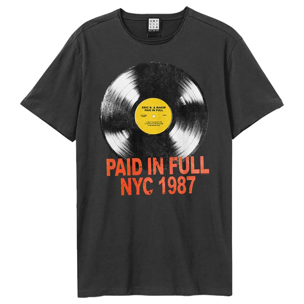 Amplified Unisex Aikuisten Paid In Full Record Eric B. & Rakim T-paita