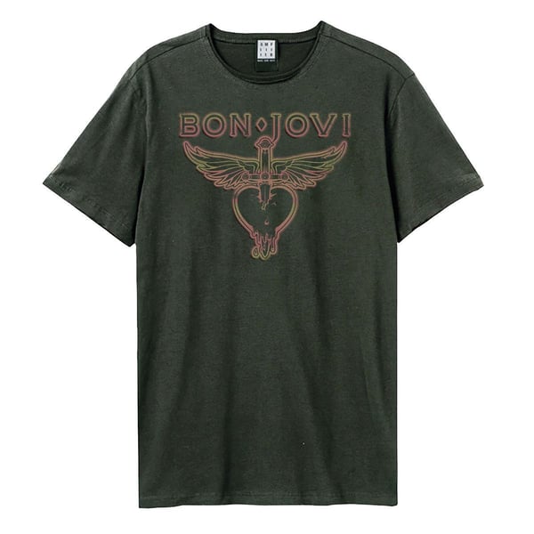 Amplified Unisex Aikuisten Hold On Bon Jovi T-paita