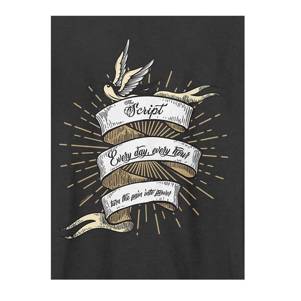 Amplified Unisex aikuisten Tattoo The Script T-paita