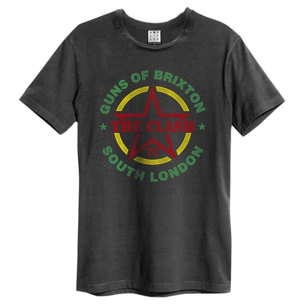 Amplified Unisex Adult Guns Of Brixton Tour The Clash T-Shirt