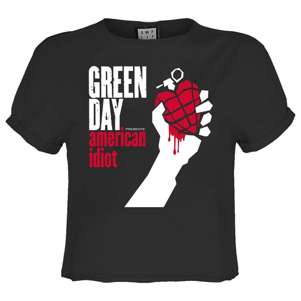 Amplified Womens/Ladies American Idiot Green Day Crop T-Shirt