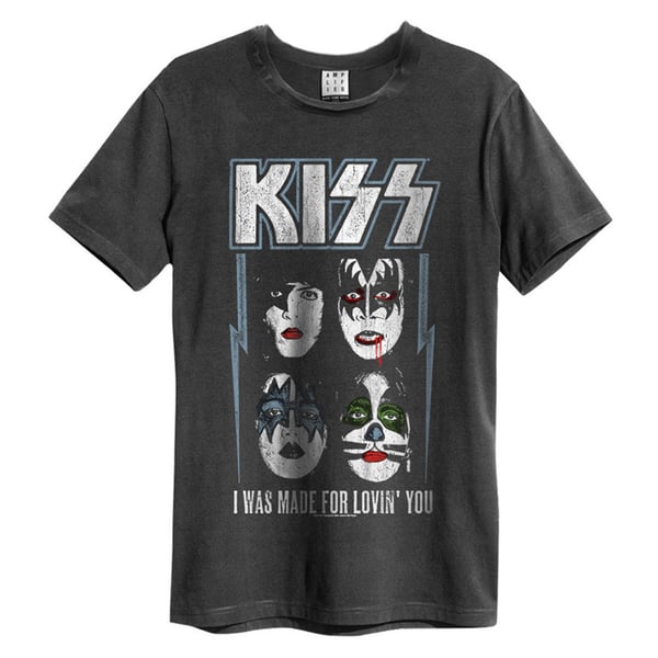 Amplified Unisex voksen I Was Made For Loving You Kiss T-shirt
