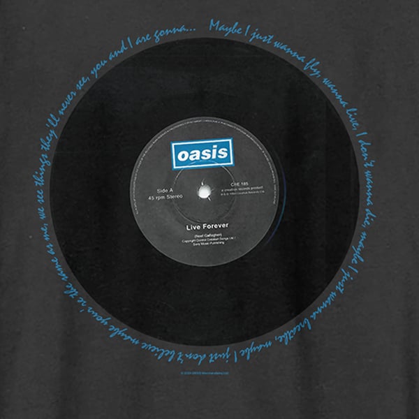 Oasis Unisex Adult Live Forever Oasis T-Shirt