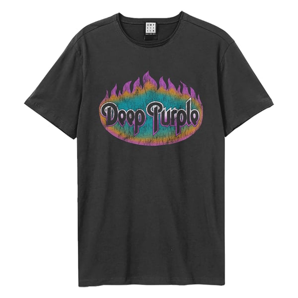 Amplified Unisex Aikuisten Flames Deep Purple T-paita