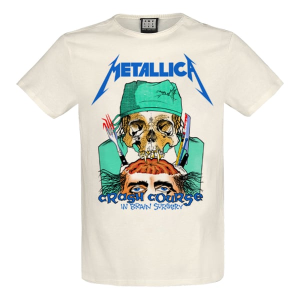 Amplified Unisex Adult Crash Course In Brain Surgery Metallica T-Shirt