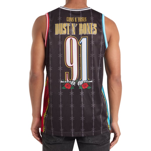Amplified Mens Dust N Bones Guns N Roses Basketball Jersey