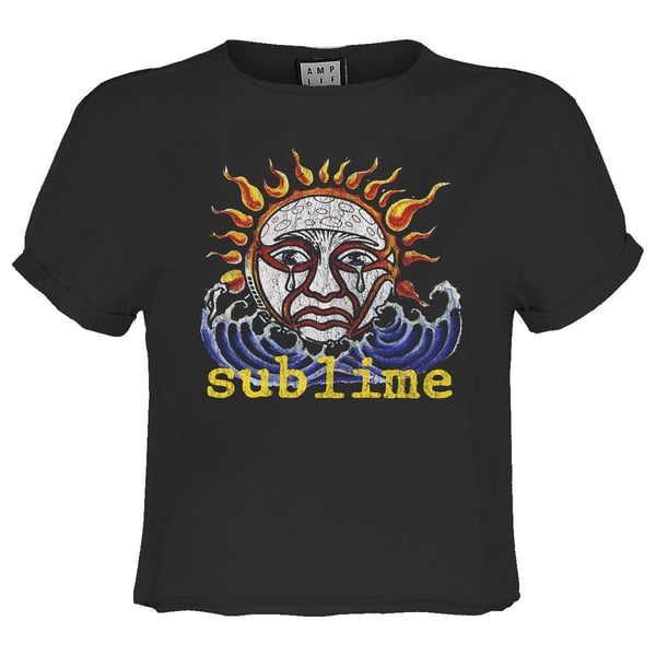 Amplified Womens/Ladies Ska Sun Logo Sublime Crop Top