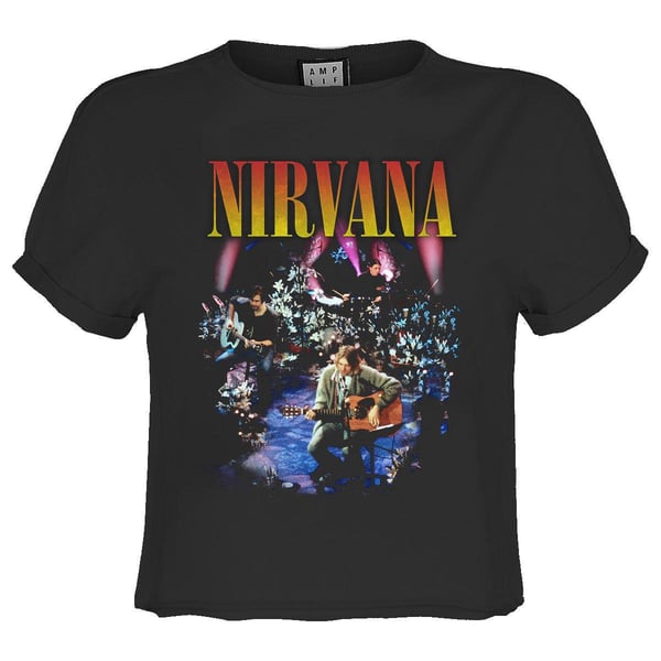 Amplified Womens/Ladies Live In Ny Nirvana Crop Top