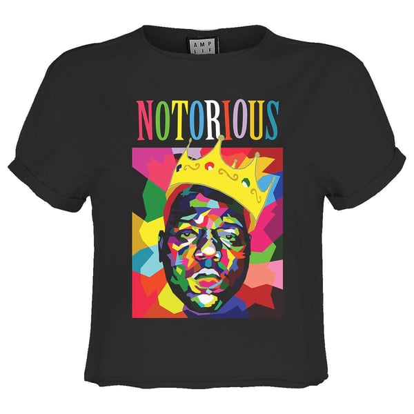 Amplified Womens/Ladies Geo Crown Notorious Big Crop Top
