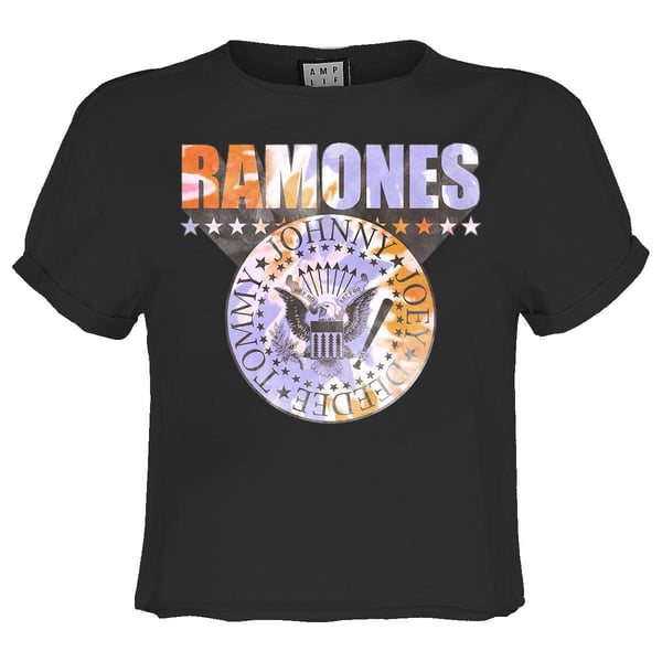 Amplified Dam/Dam Shield Ramones Tie Dye Croppad Topp
