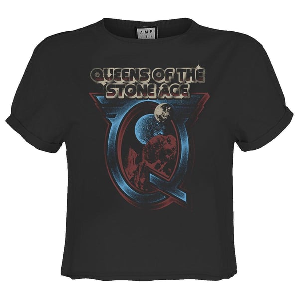 Amplified Womens/Ladies Outer Space Queens Of The Stone Age Crop Top