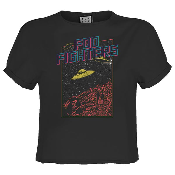 Amplified Dam/Dam Flying Saucers Foo Fighters Crop Top