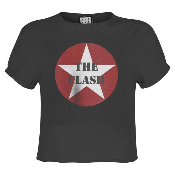 Amplified Dam/Dam Star Logo The Clash Crop Top