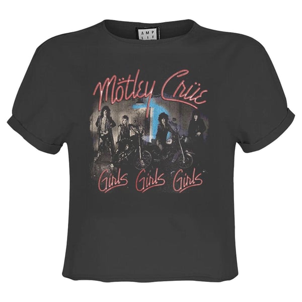 Amplified Womens/Ladies Girls Girls Girls Motley Crue Crop Top