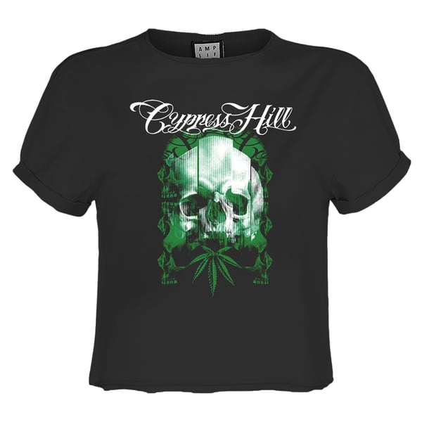 Amplified Womens/Ladies Glitched Skull Cypress Hill Crop Top